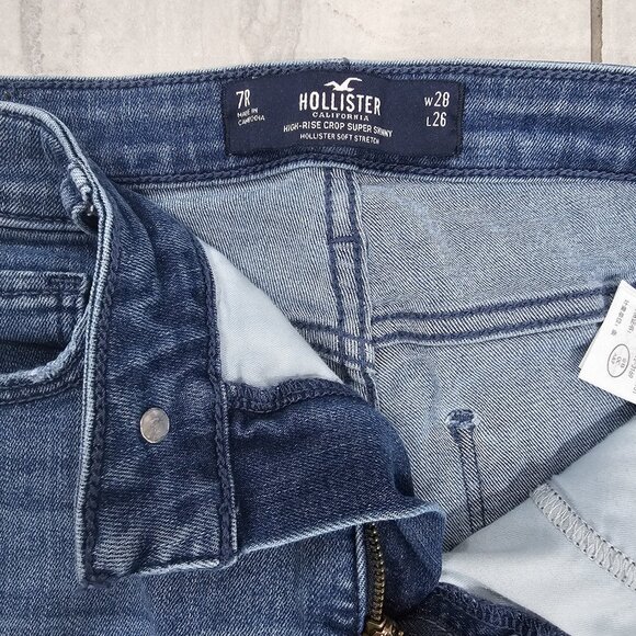 Hollister high rise crop super skinny jeans. Size 7R waist 28 inseam 26 - Picture 6 of 7